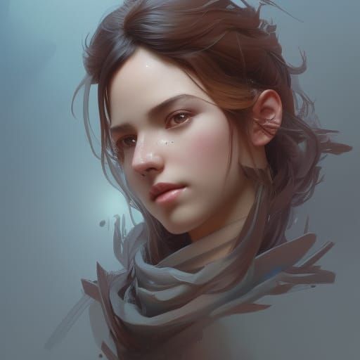 Detailed Portrait of Youth in Art Nouveau Style