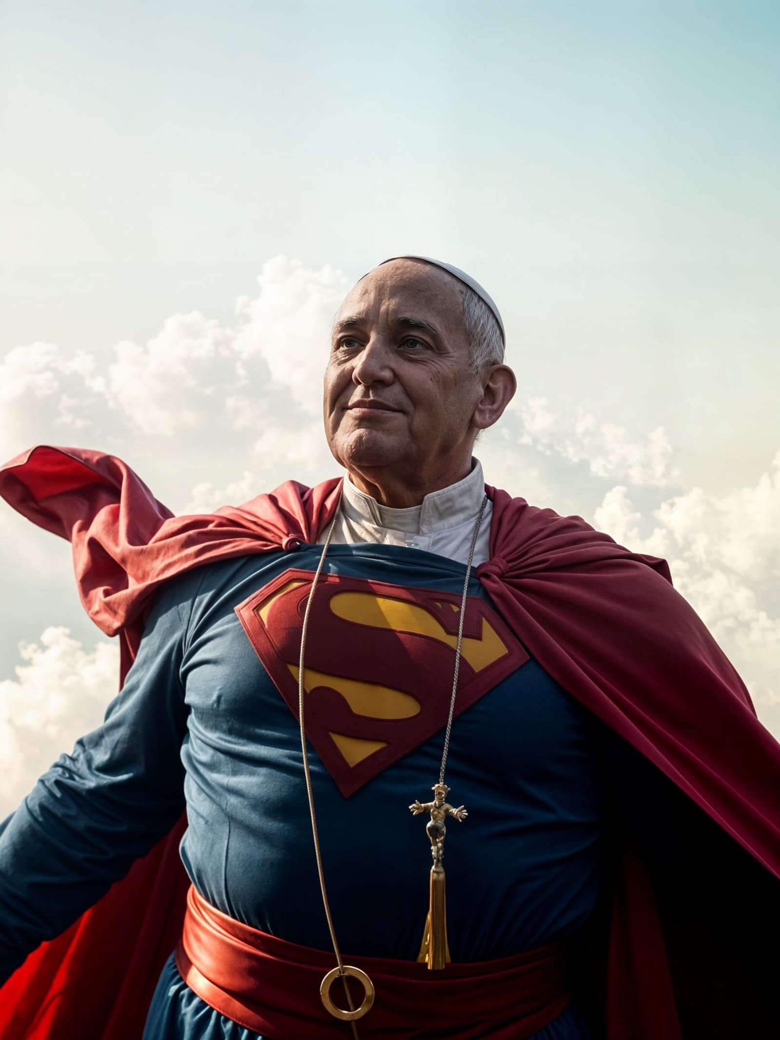 Pope Francis Soars Through the Skies as Superman in a Cinema...
