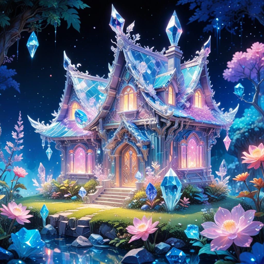 Fantasy Gemstone House in Fairytale Garden