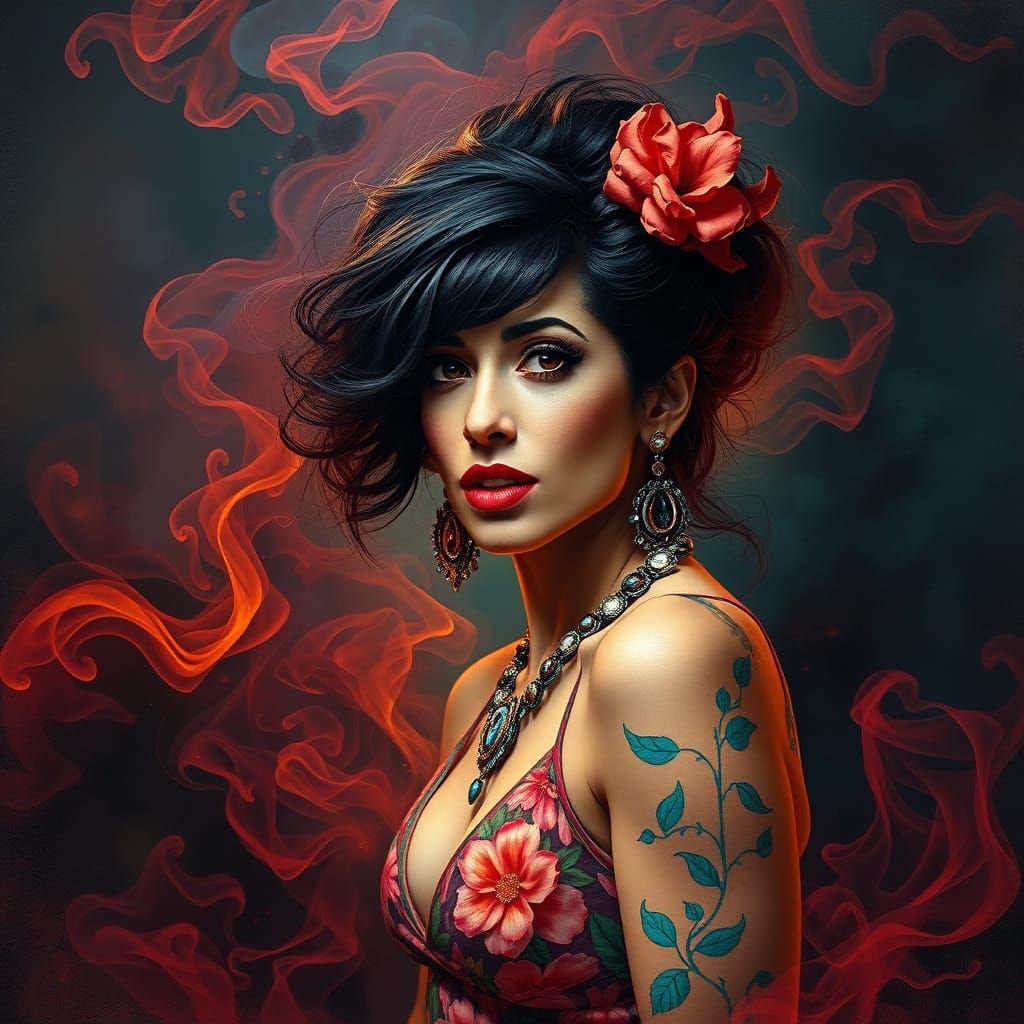 Surreal Portrait of Woman in Ethereal Fantasy Art Style