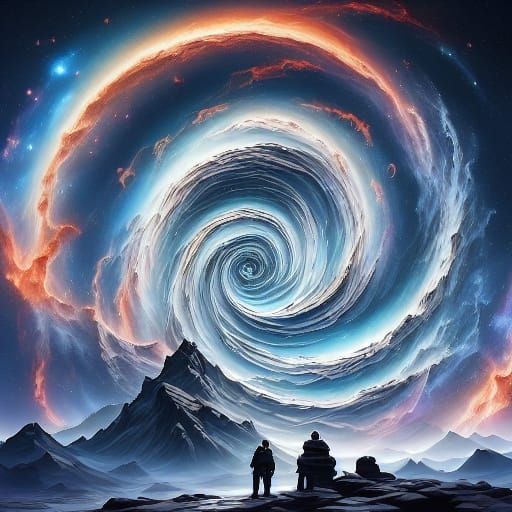 Surreal Floating Rose Islands and Moonlight Bridge