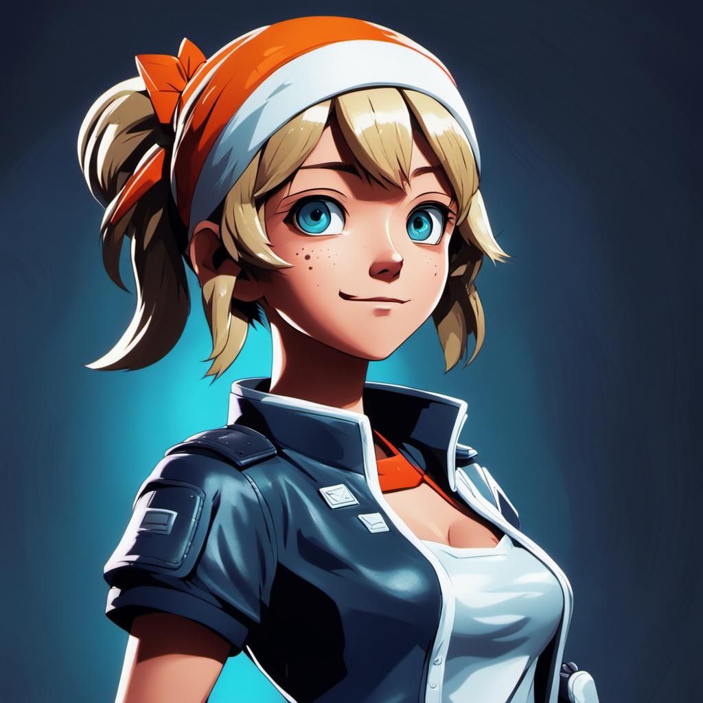 Friendly Anime Character Art in Cel-Shaded Style