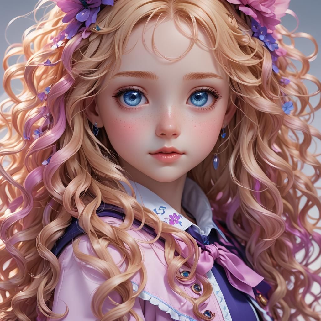 Cute Girl in 3D Anime Style