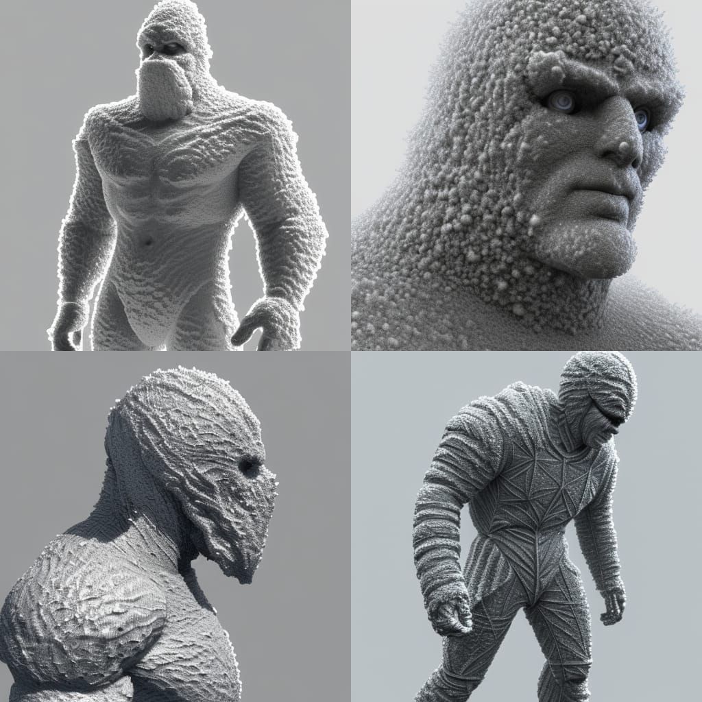 Detailed Pencil Sketch of a Frost Man