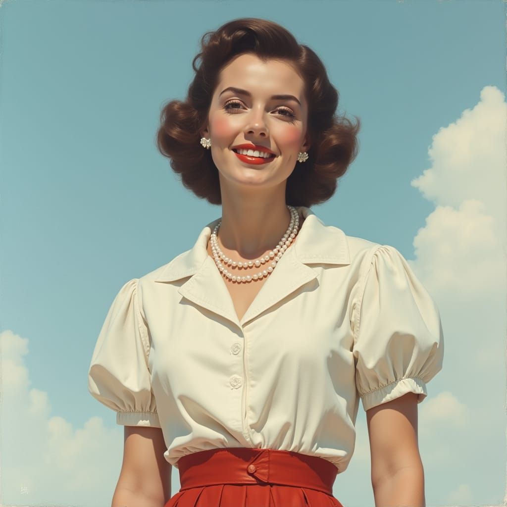 1950s Woman Portrait in Realism Style