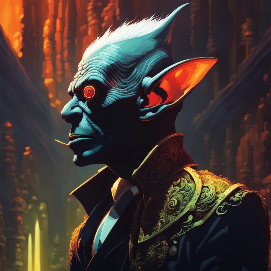 Stylish Goblin Portrait in Realistic Surrealism