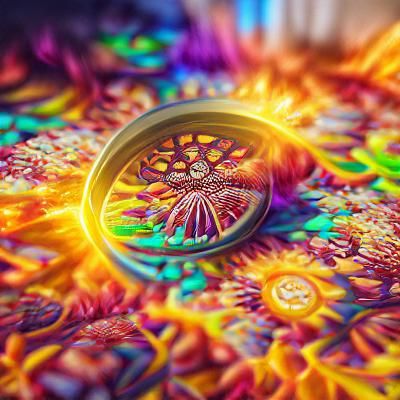 Psychedelic Mandala with Intricate Geometric Design