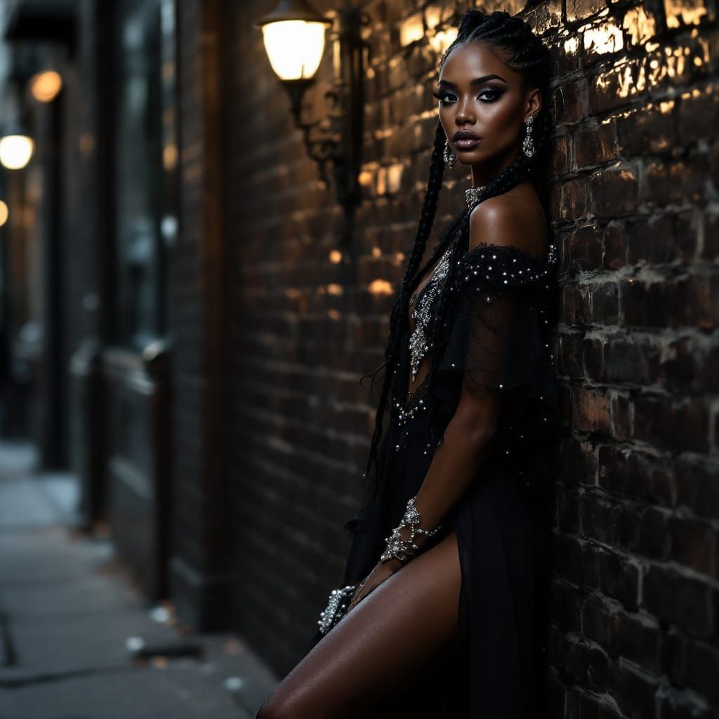 Glamorous Bohemian Supermodel in Elegant New York Attire