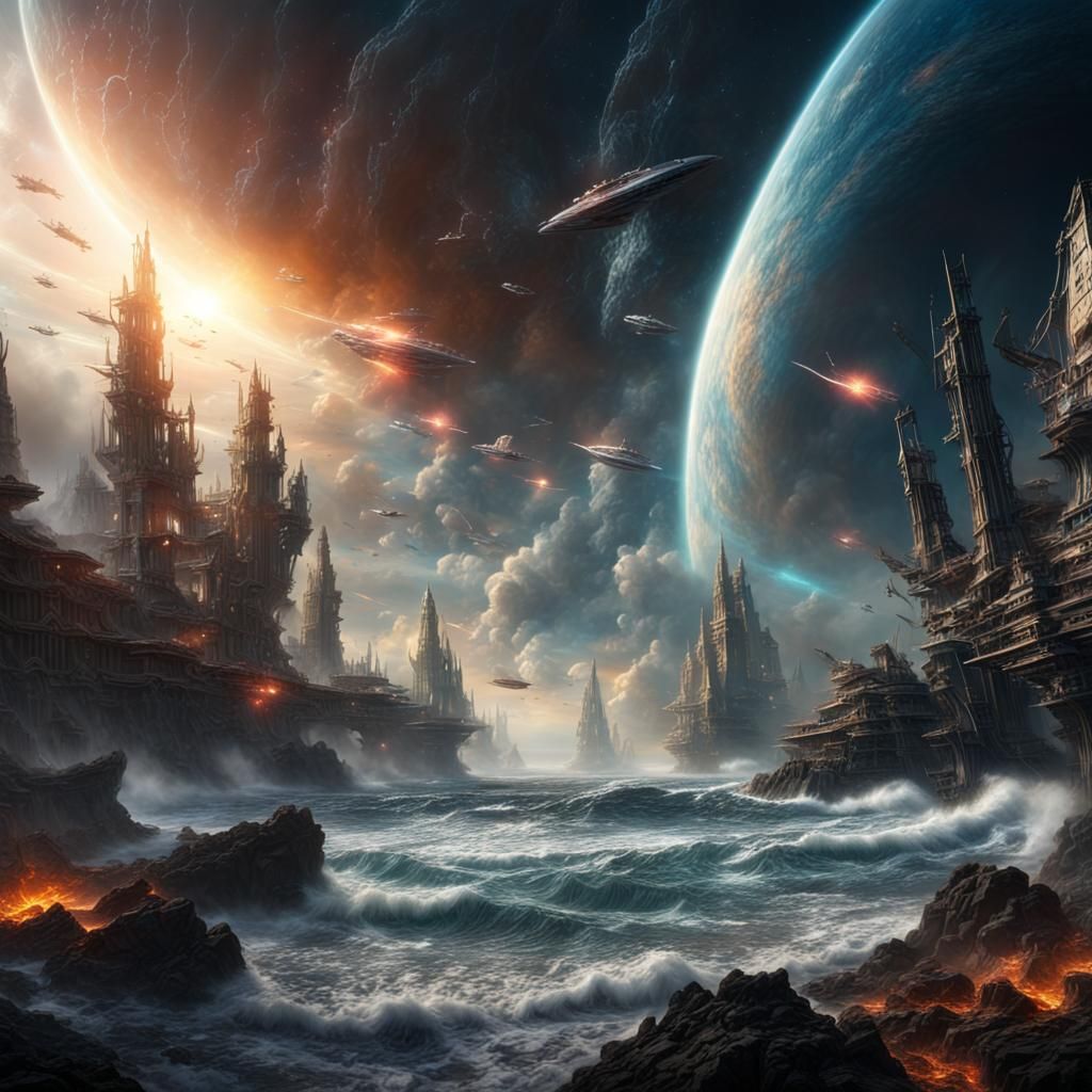 Cosmic Galactic Fantasy Digital Matte Painting