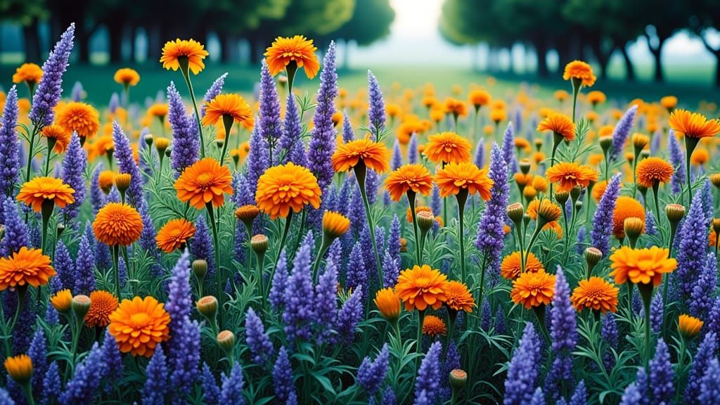 Vibrant Alcohol Ink Flowers in Orange, Lavender, and Marigol...