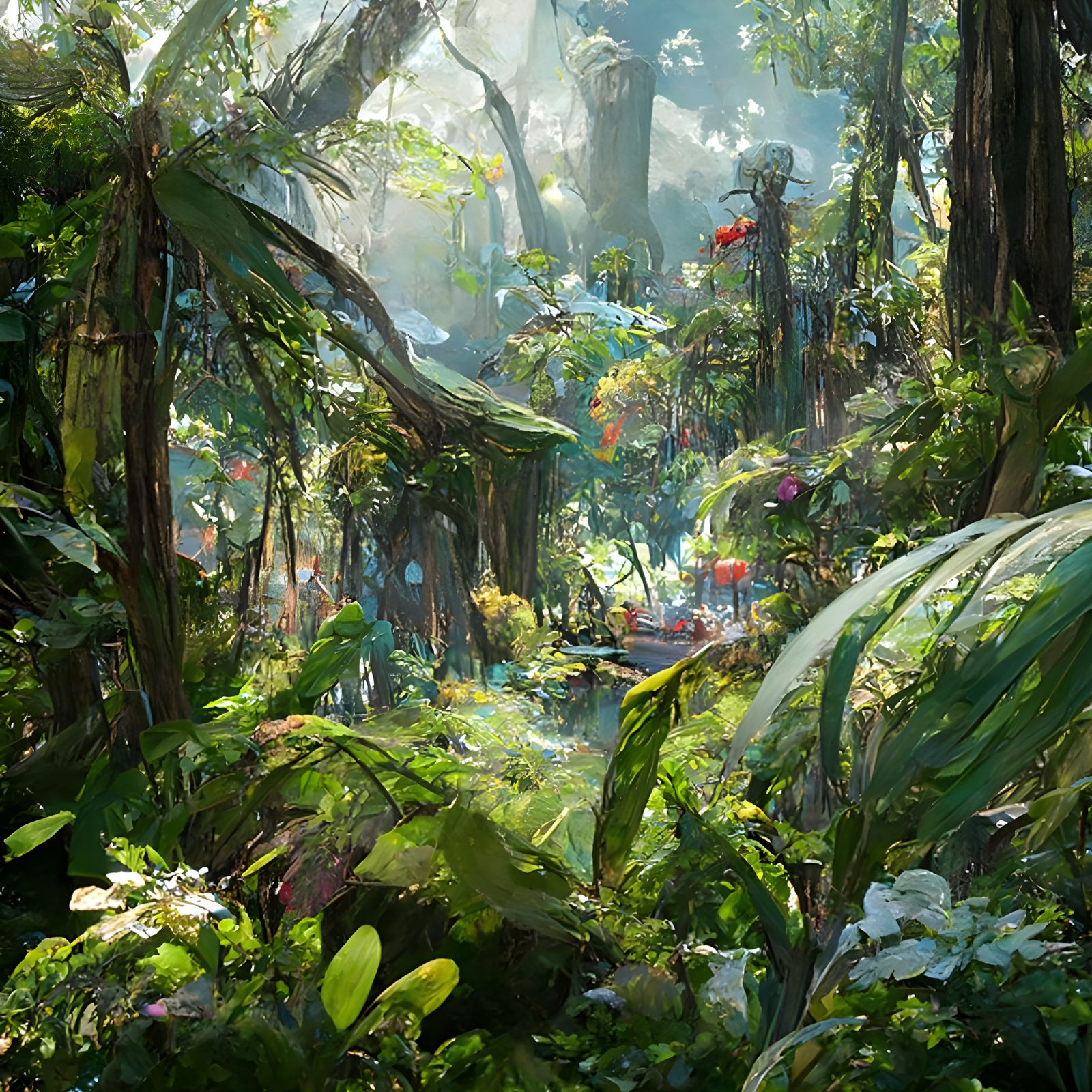 Lush Rainforest Scenery in Photorealistic Style