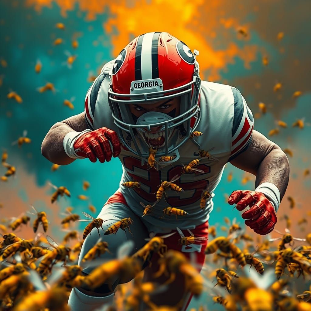 Georgia Bulldogs Football Devouring Yellow Jackets