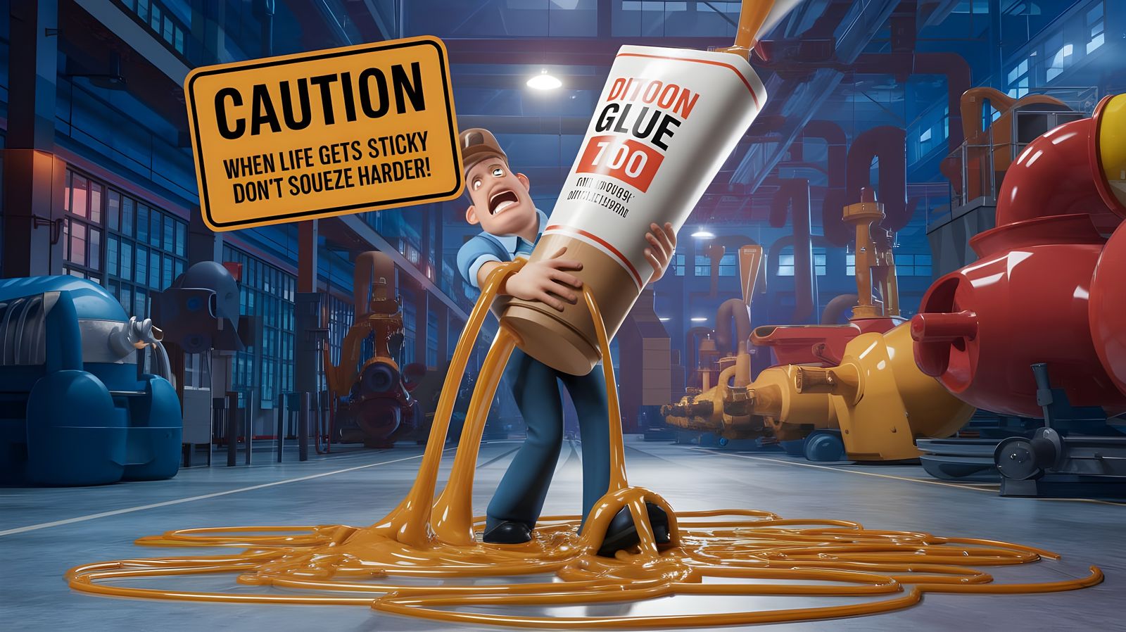 Pixar Man's Sticky Factory Mishap
