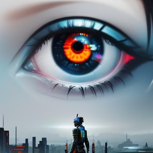 Mind's Eye Schematic in Cyberpunk Graffiti Style