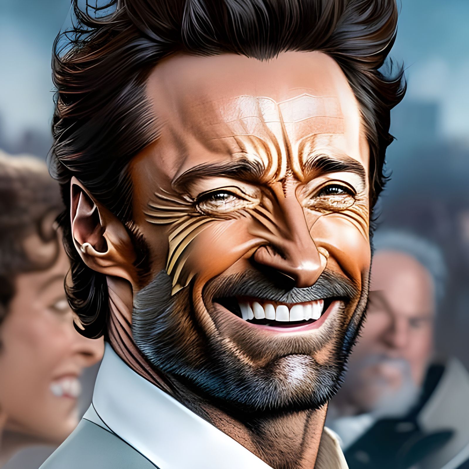 Happy Man Portrait in Rococo Style