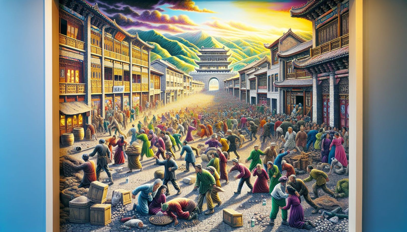 Ancient Civilization Riots During Famine, Colorized