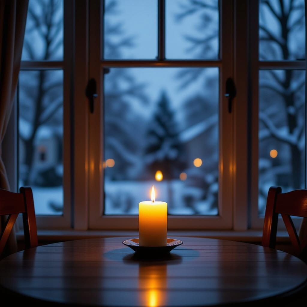 Romantic Candlelit Dinner in a Stormy Night