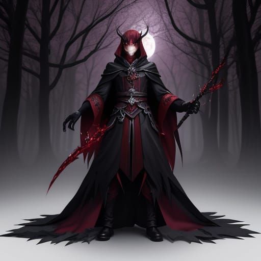 Bloodthirsty Elf in Dark Forest - 3D Anime Art