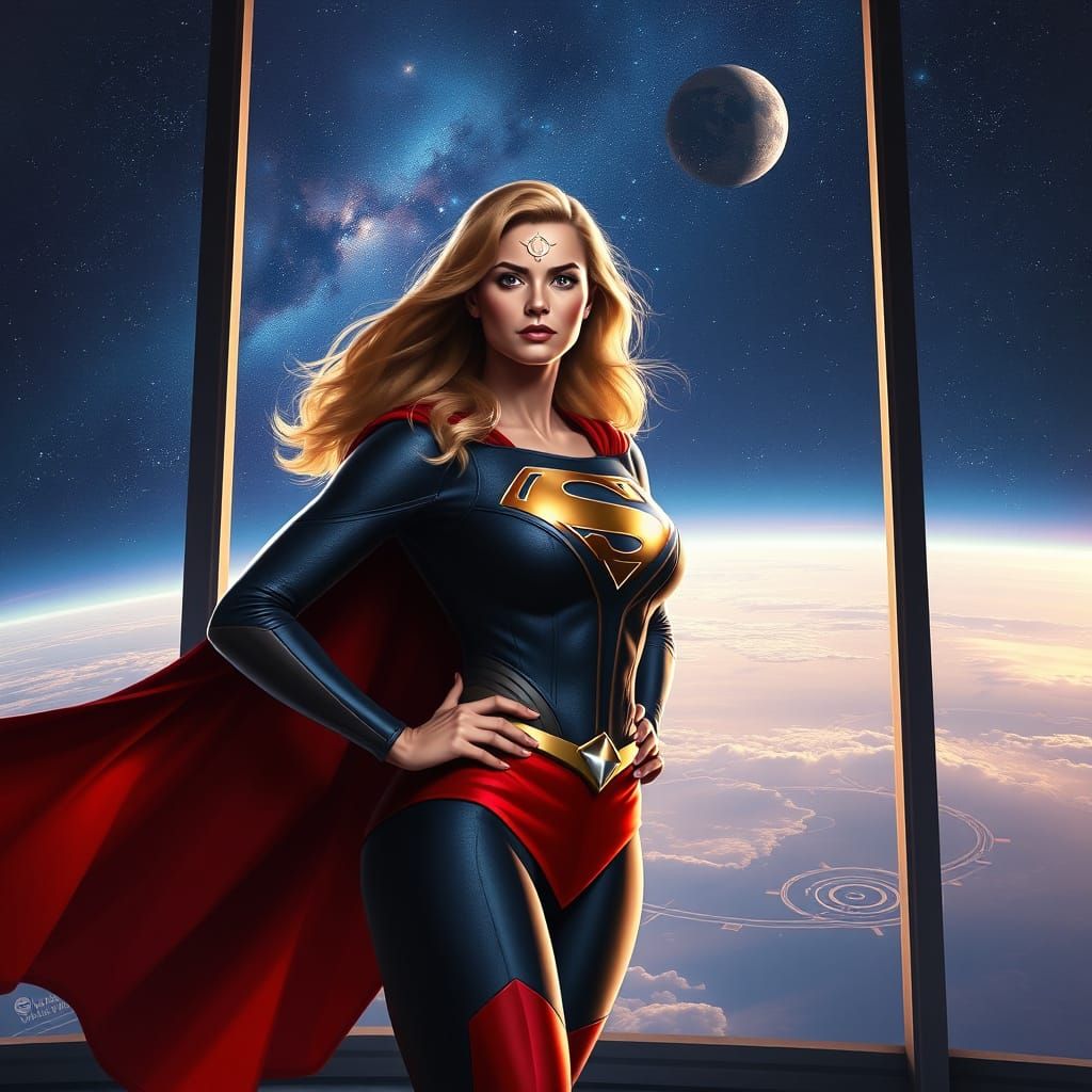 Supergirl Overlooking Cosmos with OA Visible