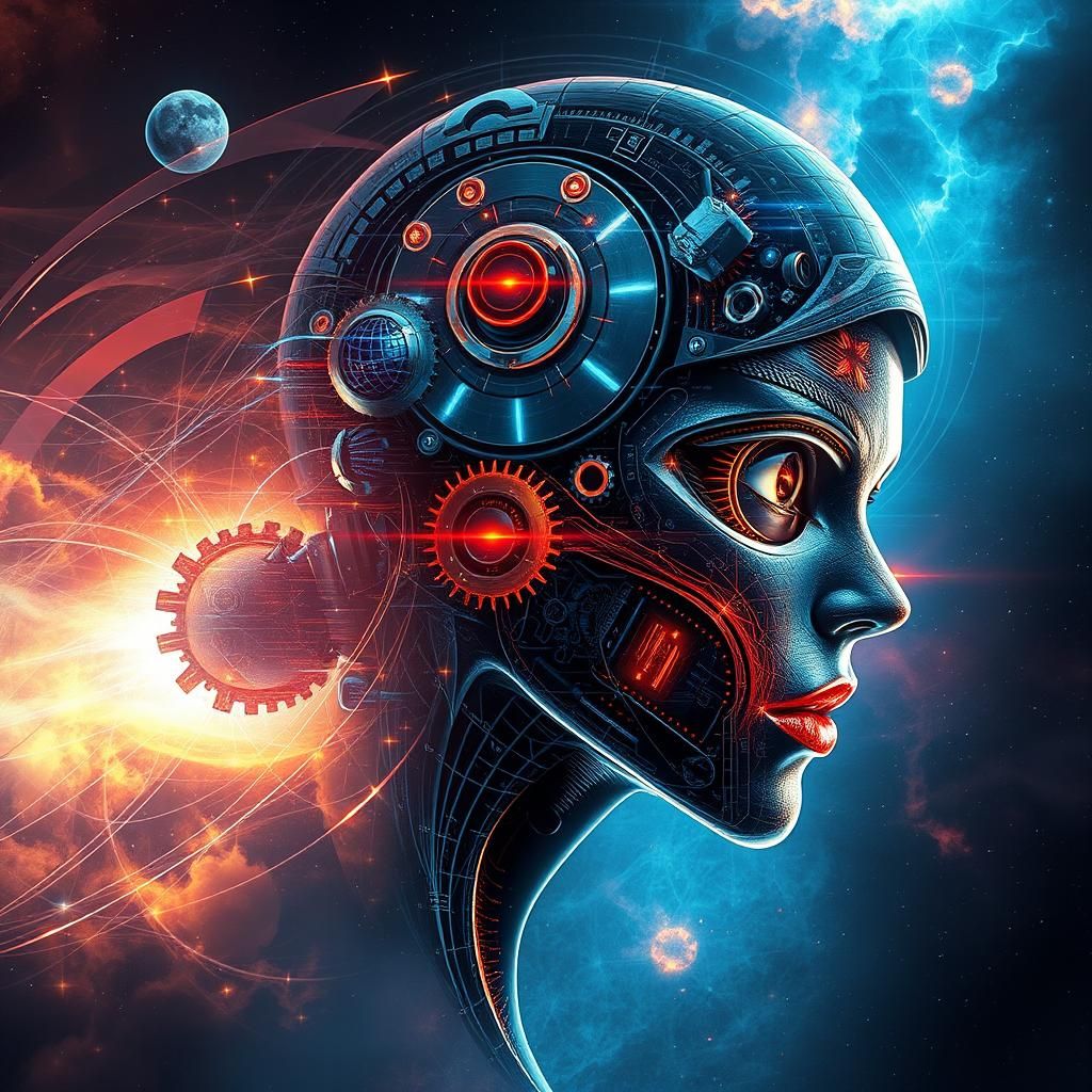 Menacing Woman's Face Integrated into Flying Object