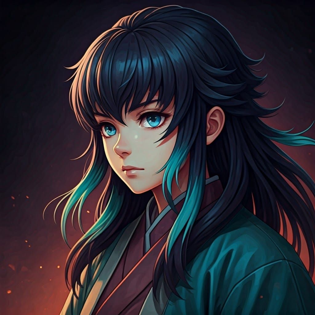 Muichiro from Demon Slayer in Fantastical, Detailed Matte Pa...