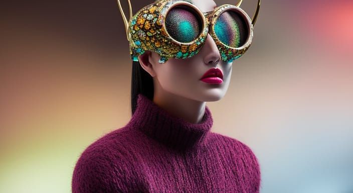 Funky Eyewear in Mycelium Network: Fashion Magazine Art