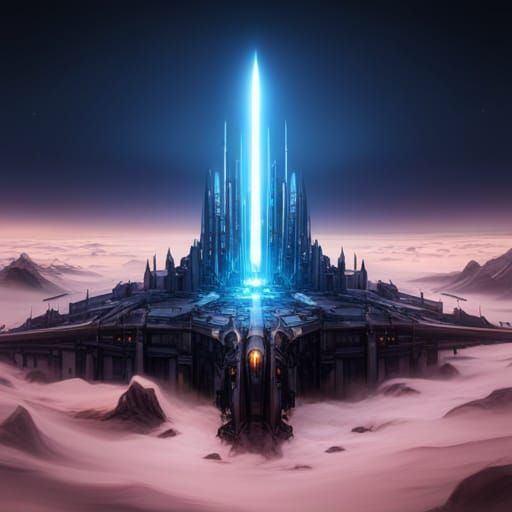 Detailed Spaceship Matte Painting in 8K