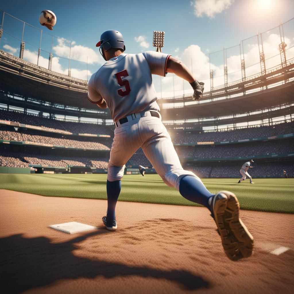 Game-Winning Catch: Baseball Victory in Detailed Matte Paint...