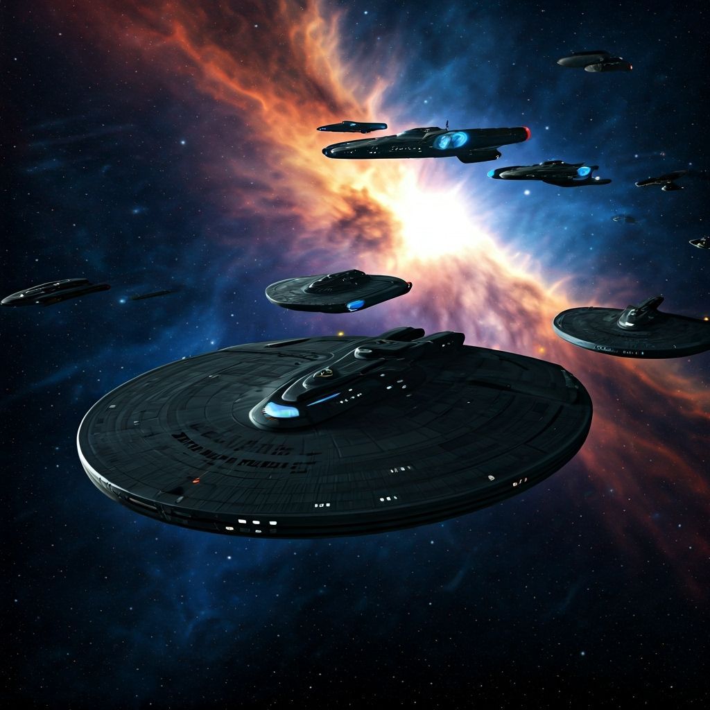 Star Trek Starships Soaring Through Nebula in Epic Style