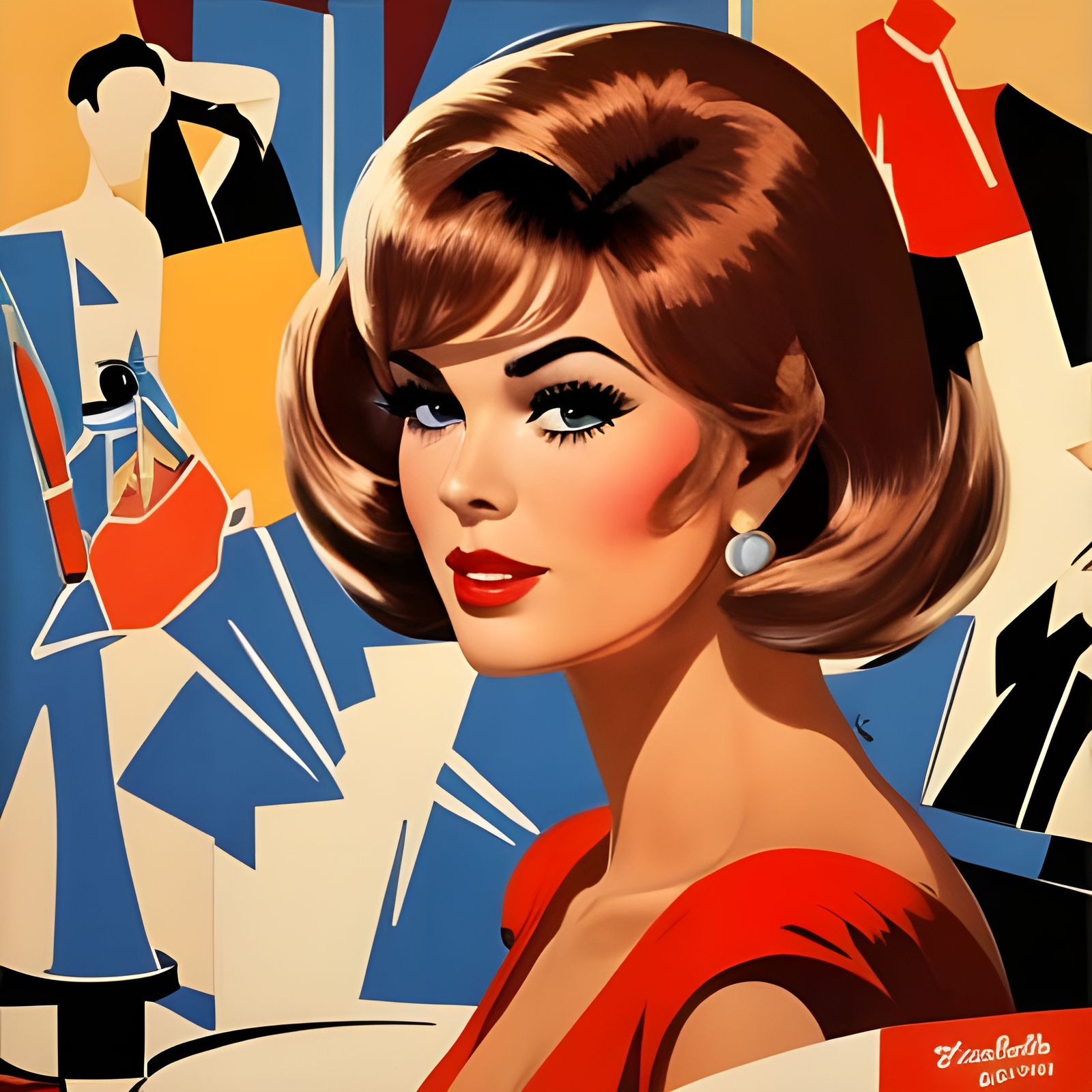 1960s Secretary Portrait in Palm Springs Style