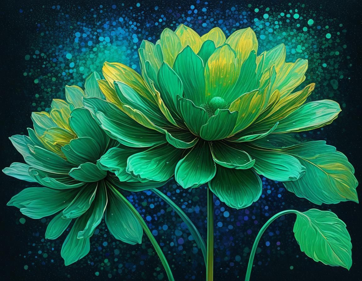 Ethereal Floral Angel in Impasto Style