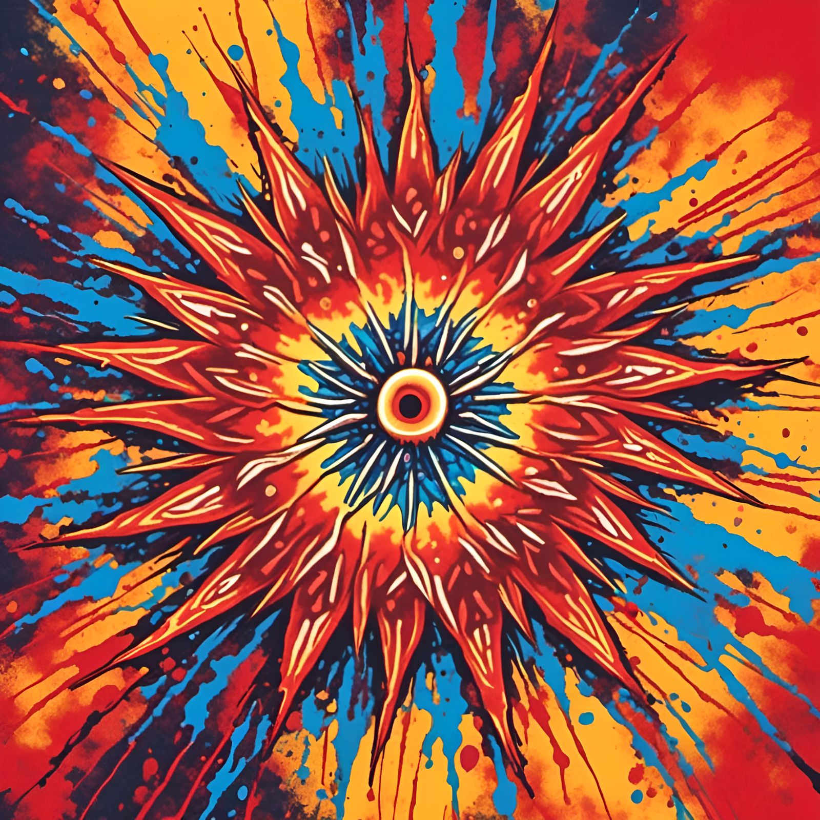 Diwali Firecrackers in Psychedelic Splatter Art