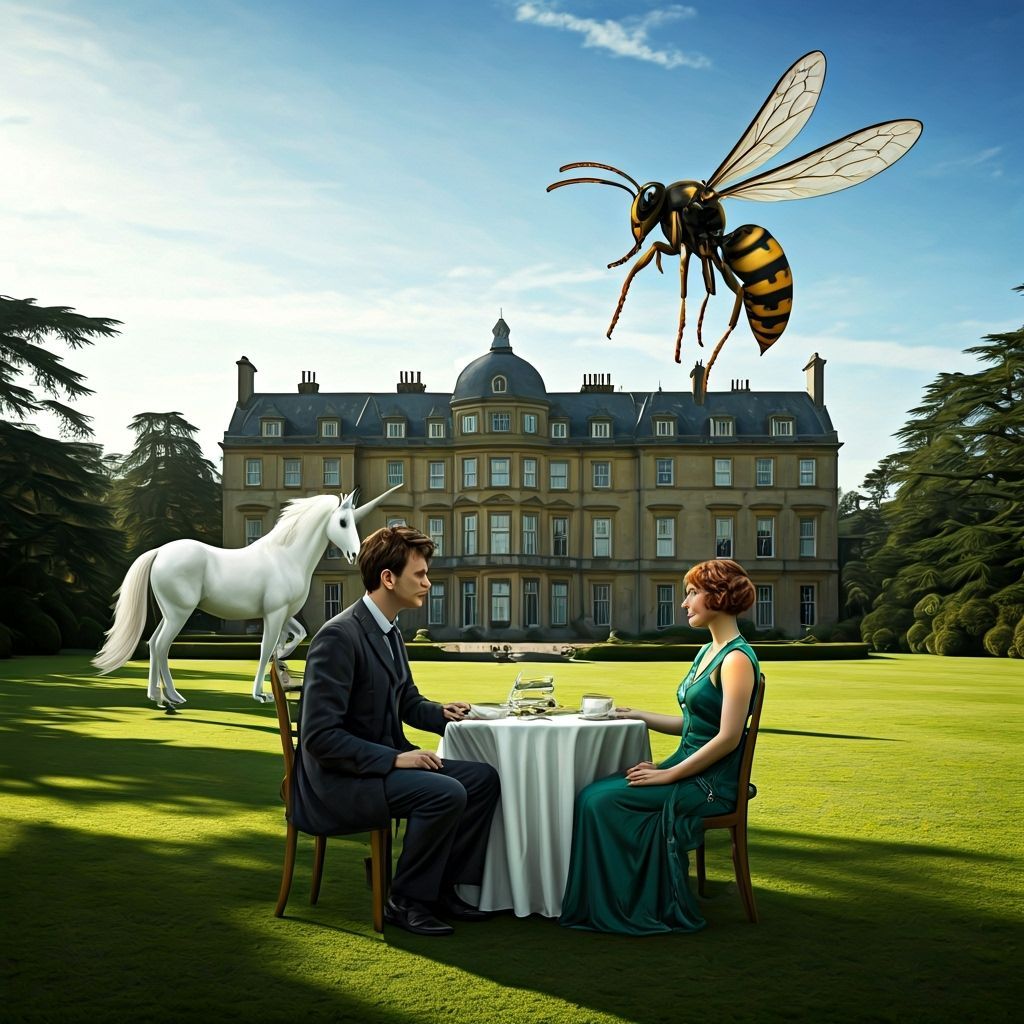 Doctor Who 1920s Tea Party with Unicorn and Giant Wasp