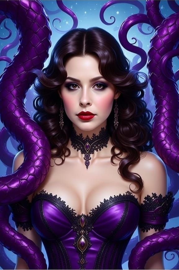 Fantasy Woman with Tentacles in Digital Art Style