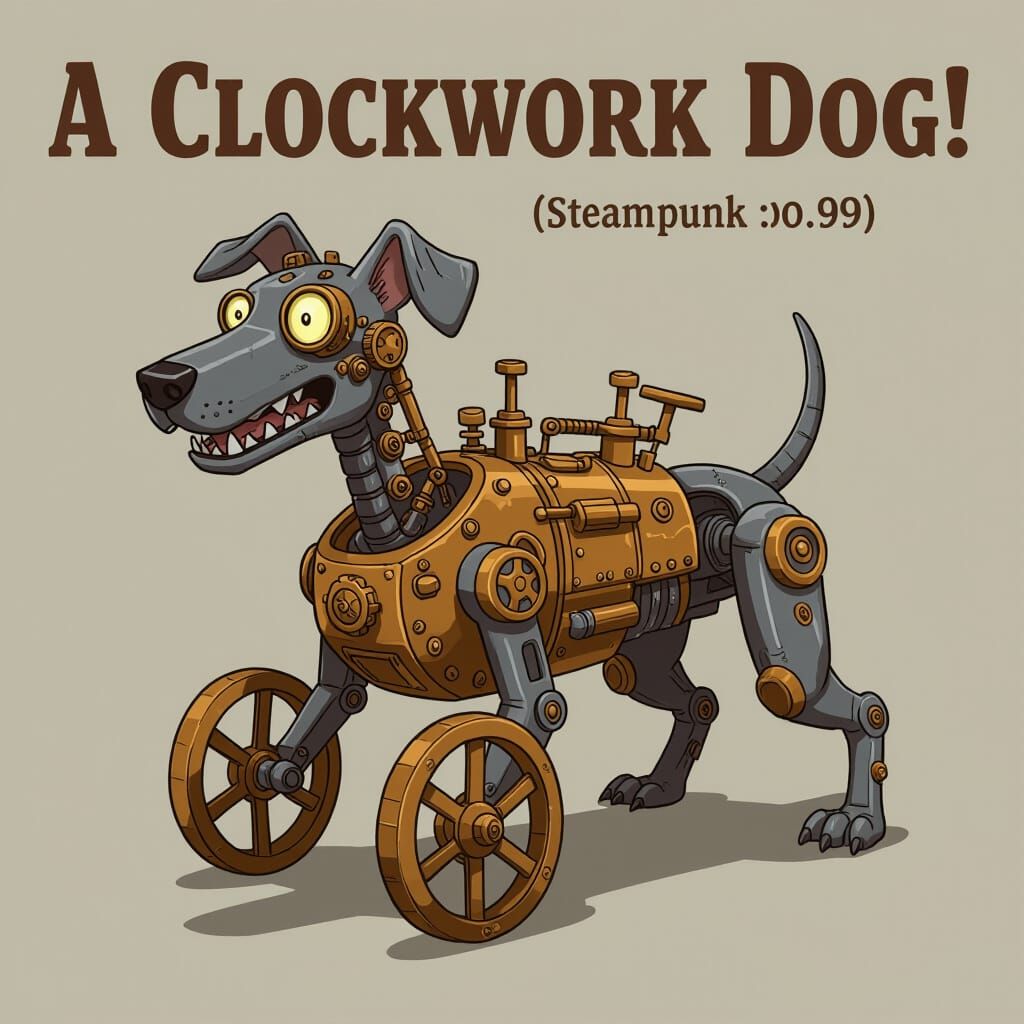 Steampunk Clockwork Dog Engine