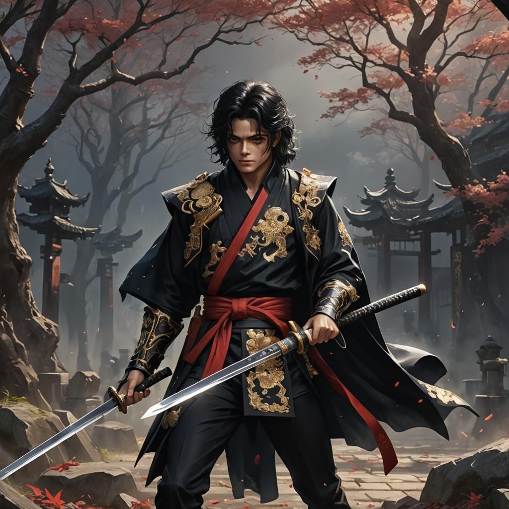 Michael Jackson as Demon Slayer Character in Anime Style