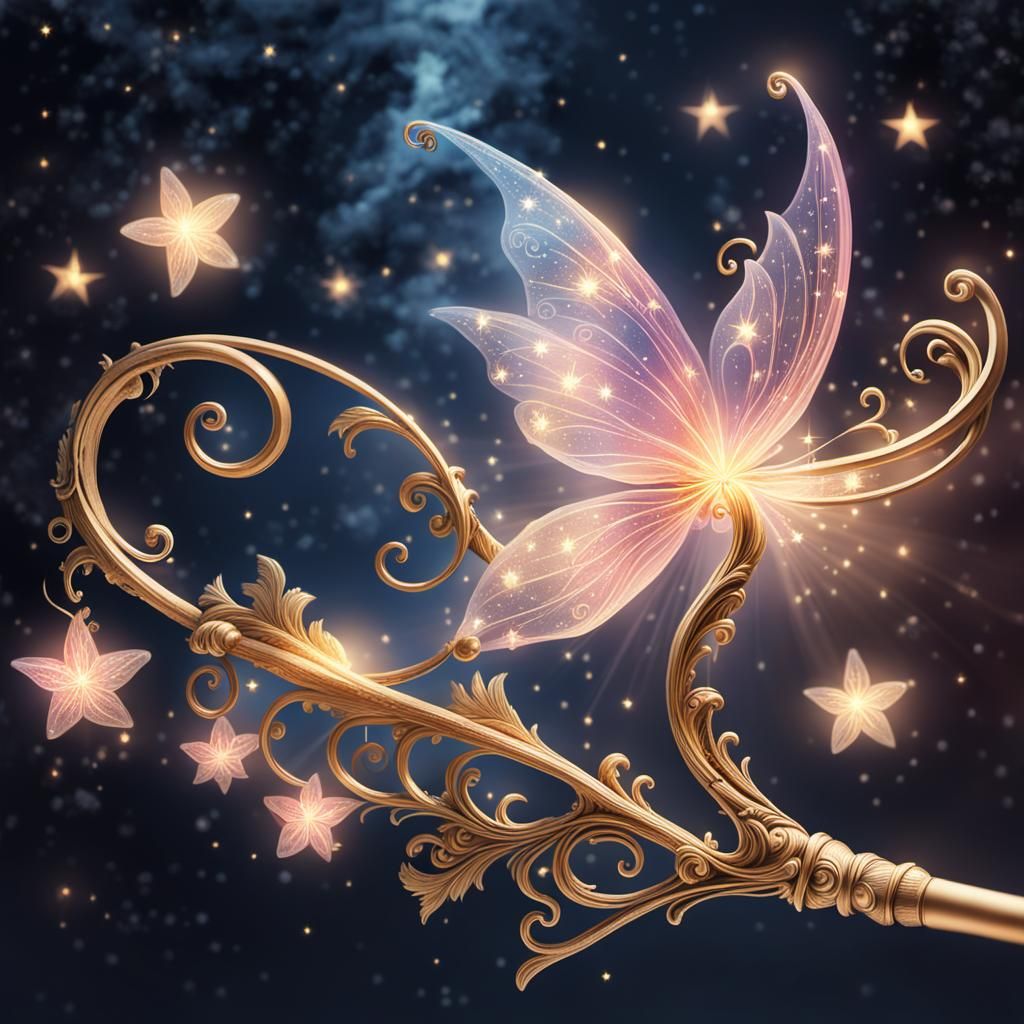 Fairy Godmother's Wand in Art Nouveau Style