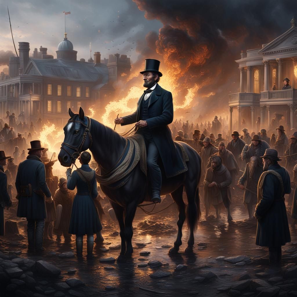 Lincoln Helping People: Detailed Matte Painting