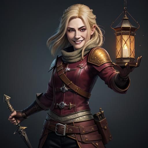 Halfling Rogue with Dagger, Fantasy Concept Art