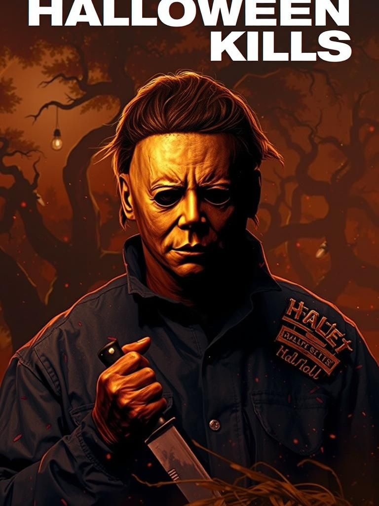Eerie Halloween Movie Poster Featuring Michael Myers