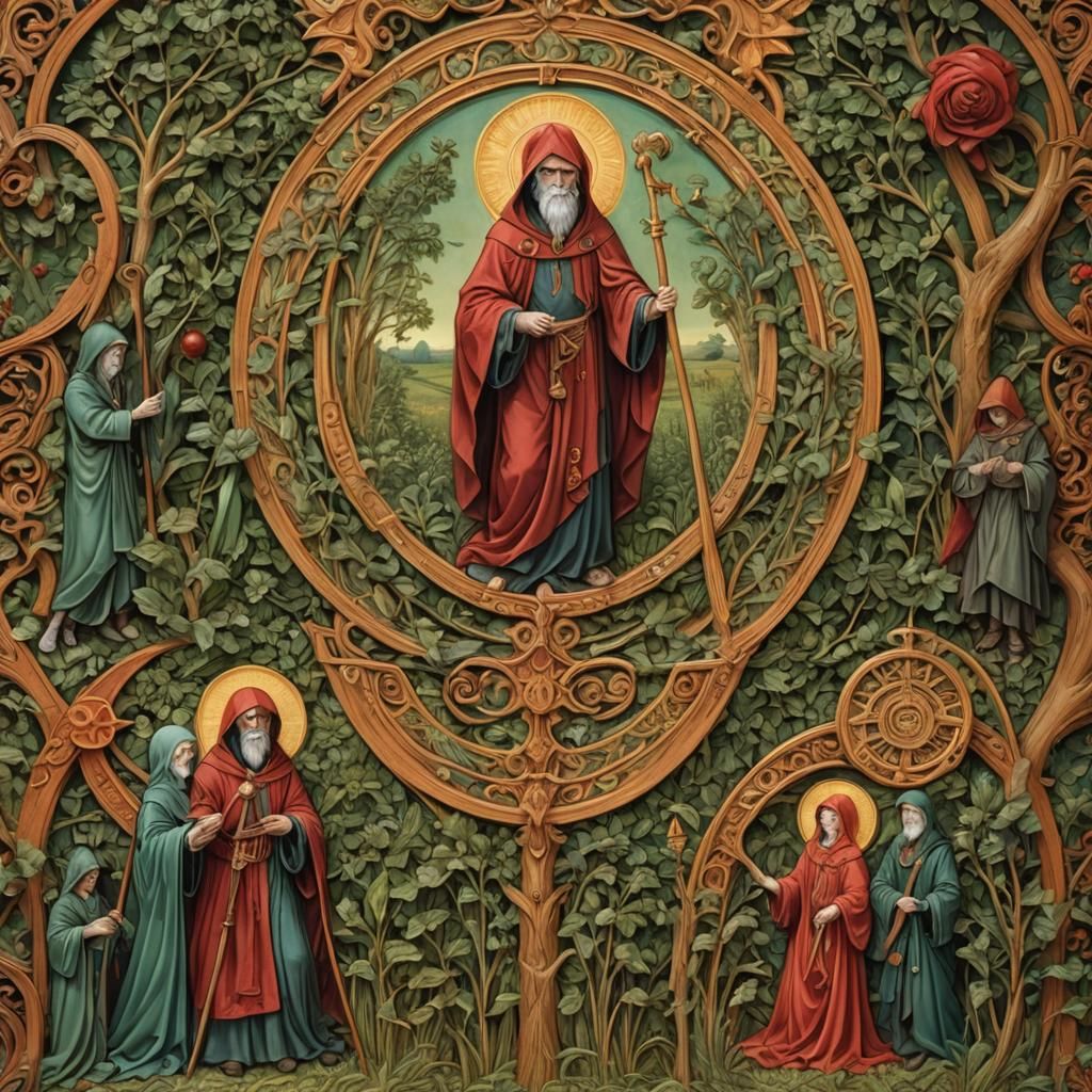 incorporate overall sacred sage leaf gilded scrollwork inter...