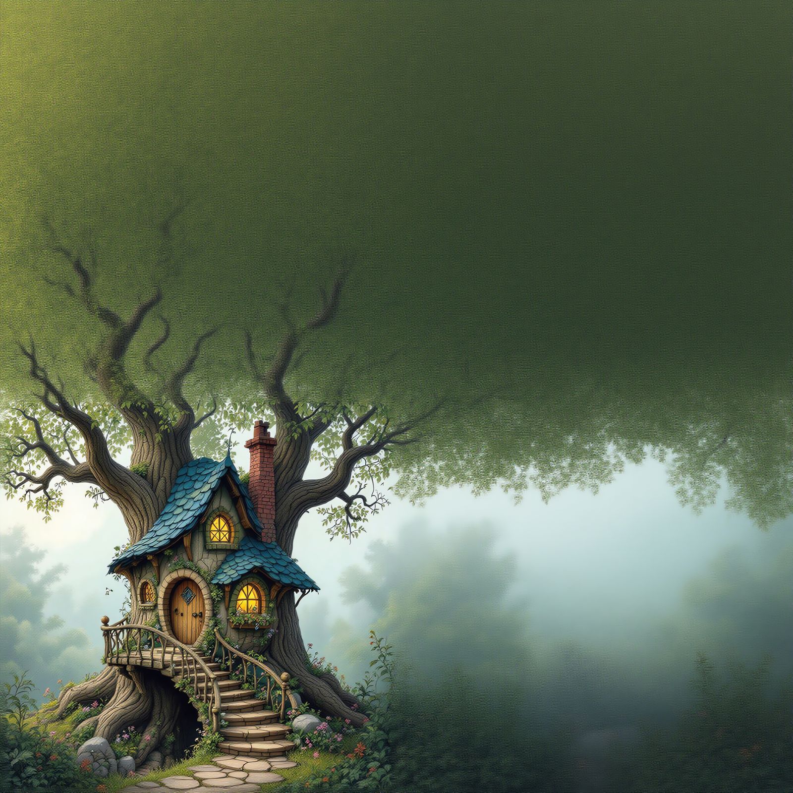 Enchanting Fairy House in a Tree Trunk