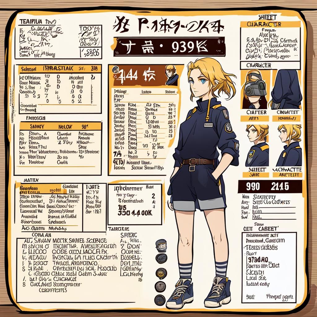 AI Generated Character Sheet Template