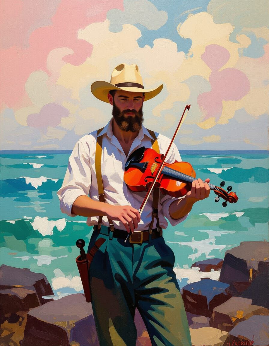 Lumberjack: Impressionistic Rococo Metamodern Painting