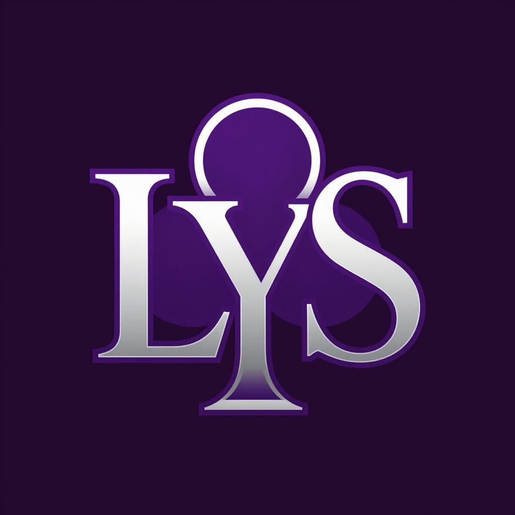 LYS Logo with Stylized Club Symbol in Purple and Silver