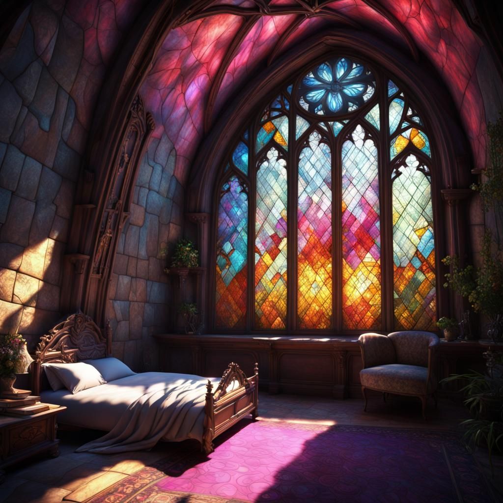 stained glass bedroom