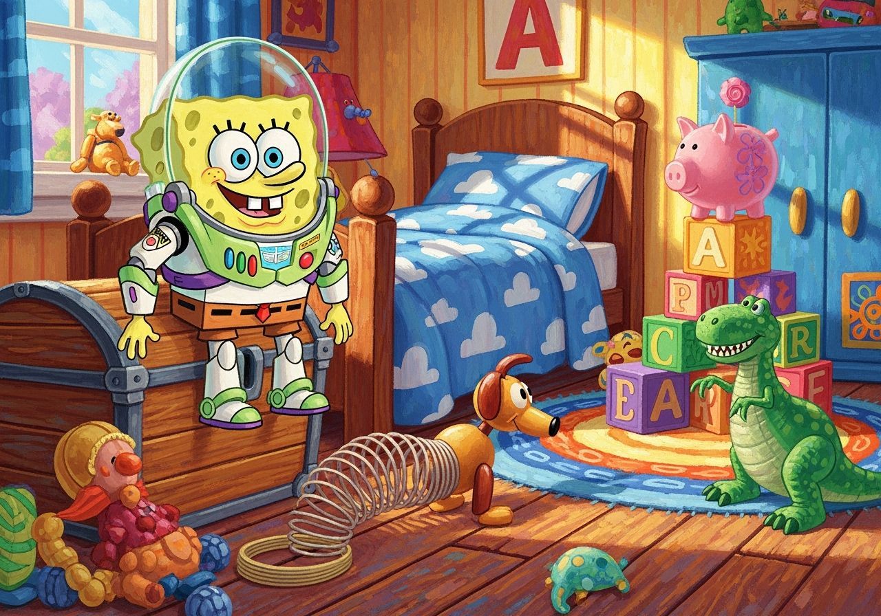 SpongeBob as Space Ranger in Andy's Room