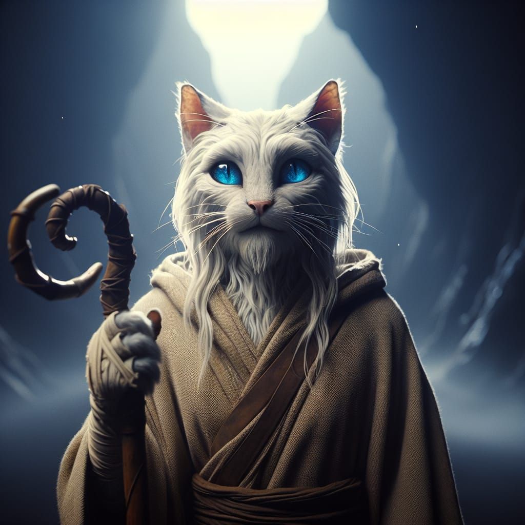 Elder Tabaxi Monk in Cinematic 35mm Style
