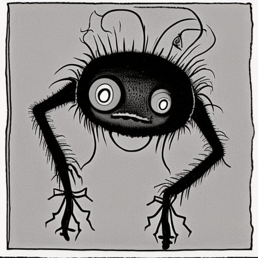 Disturbing Housefly Portrait in Gothic Horror Style