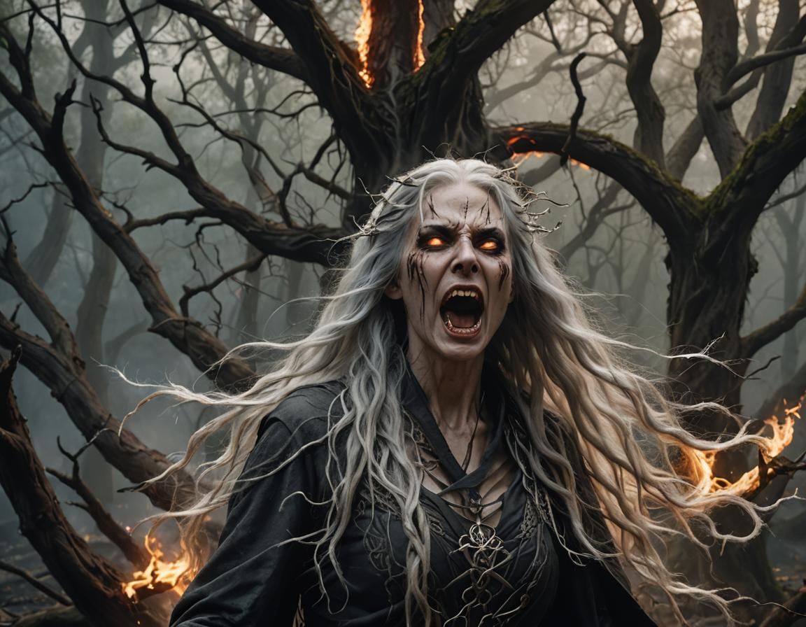 Tormented Banshee Portrait in Dark Fantasy Style